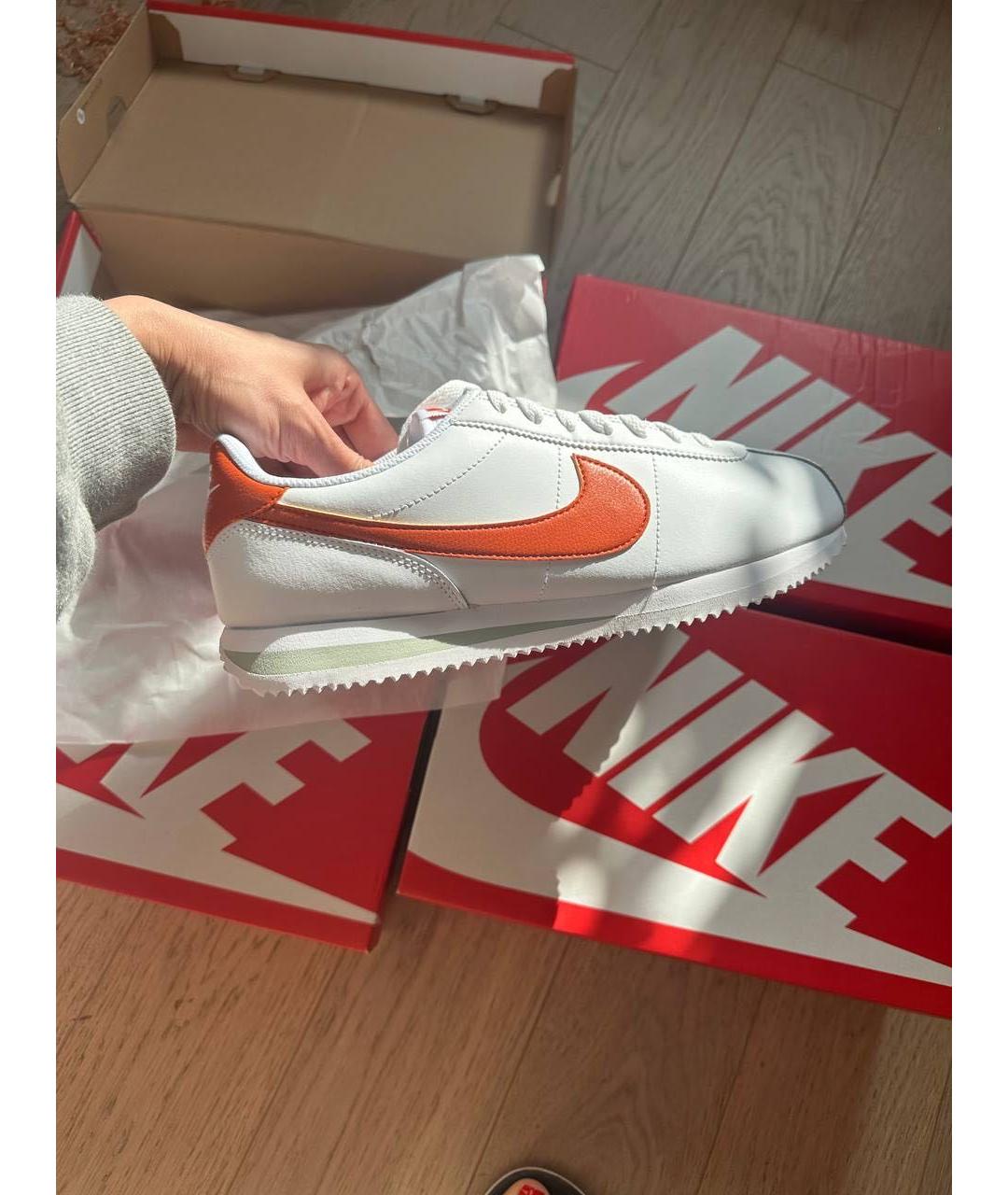 NIKE Белые кожаные кроссовки, фото 2
