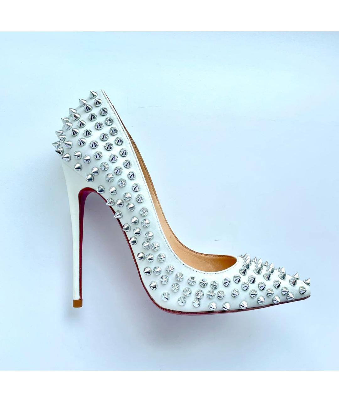 CHRISTIAN LOUBOUTIN Белые кожаные туфли, фото 9