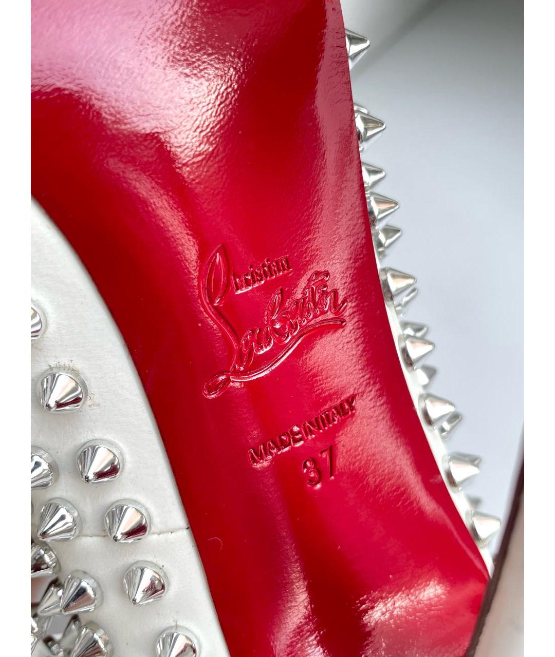 CHRISTIAN LOUBOUTIN Белые кожаные туфли, фото 8