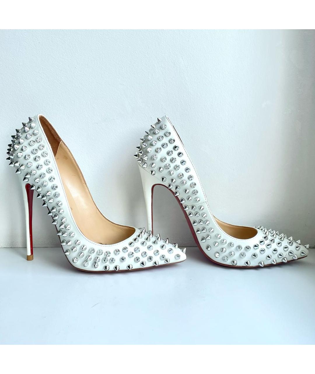 CHRISTIAN LOUBOUTIN Белые кожаные туфли, фото 2