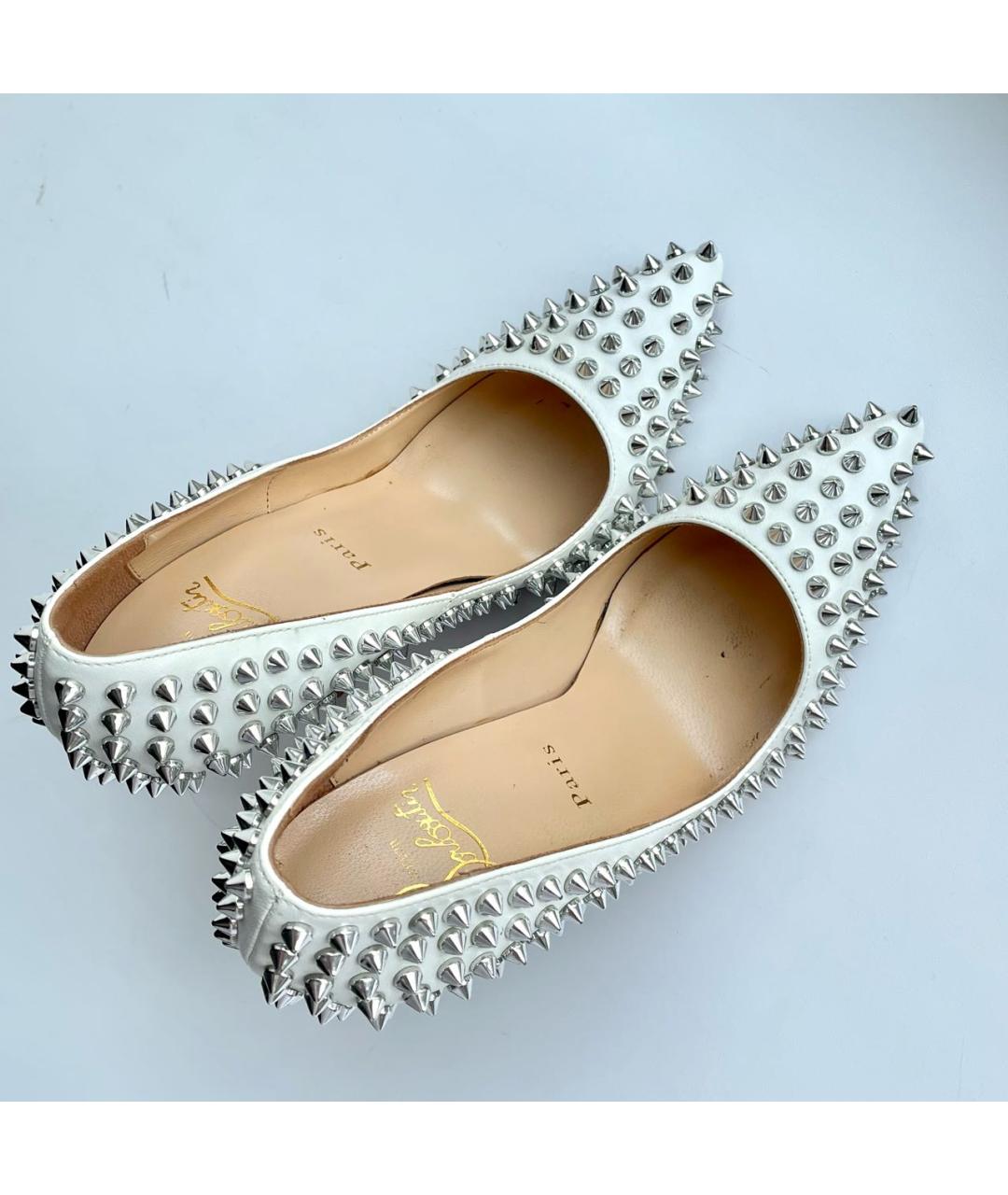 CHRISTIAN LOUBOUTIN Белые кожаные туфли, фото 6