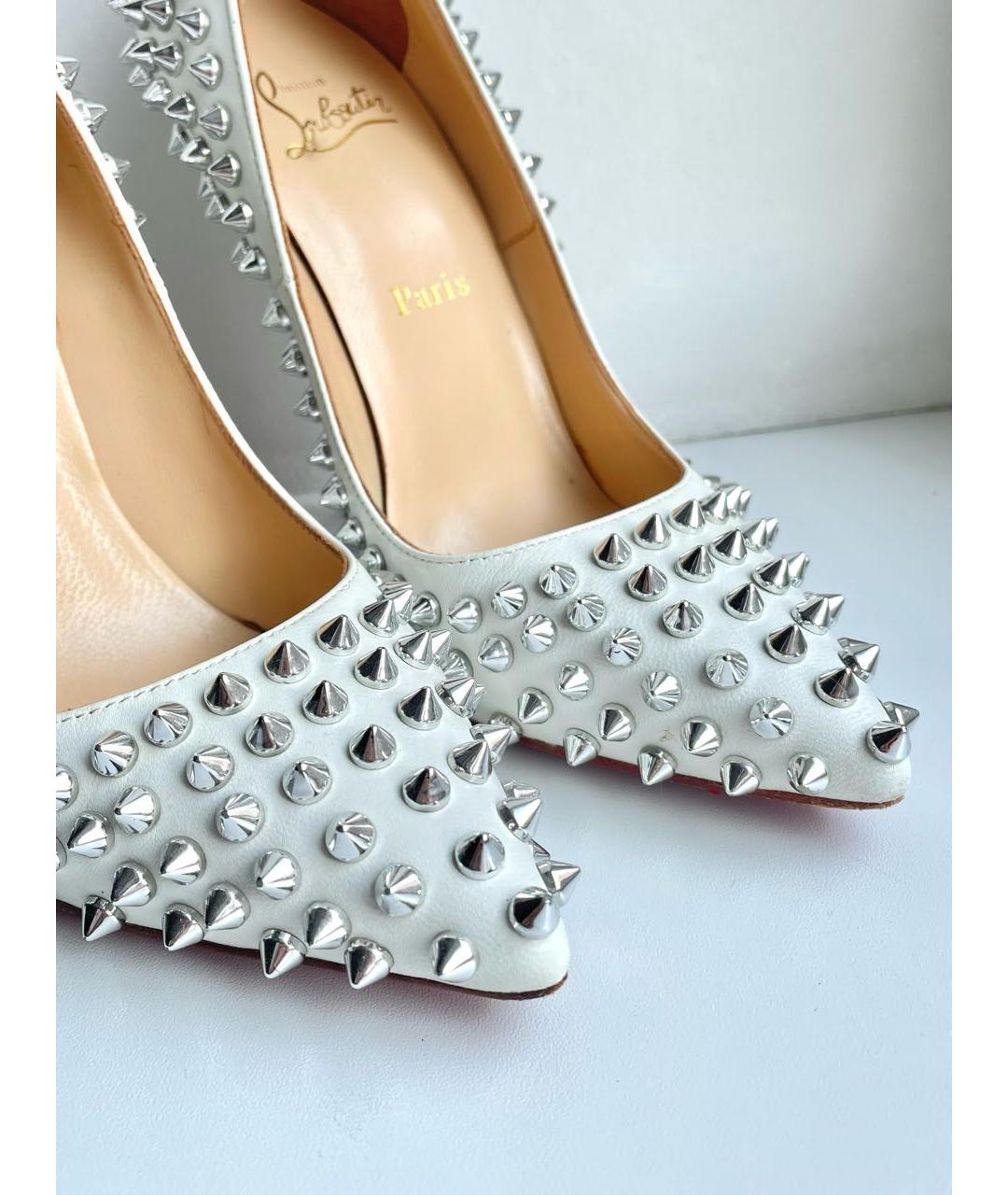 CHRISTIAN LOUBOUTIN Белые кожаные туфли, фото 5