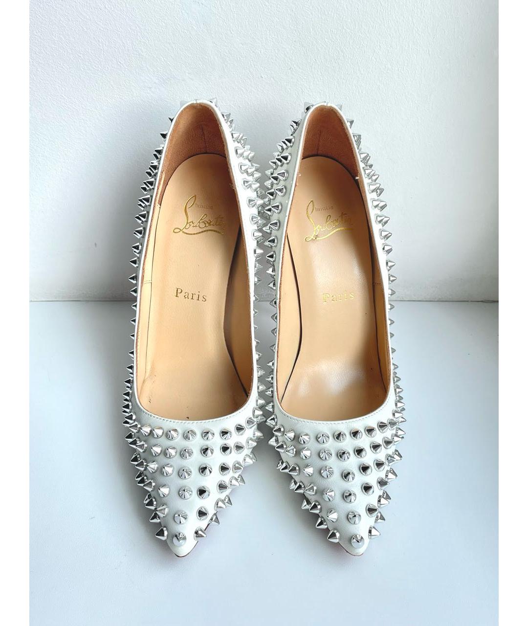 CHRISTIAN LOUBOUTIN Белые кожаные туфли, фото 3