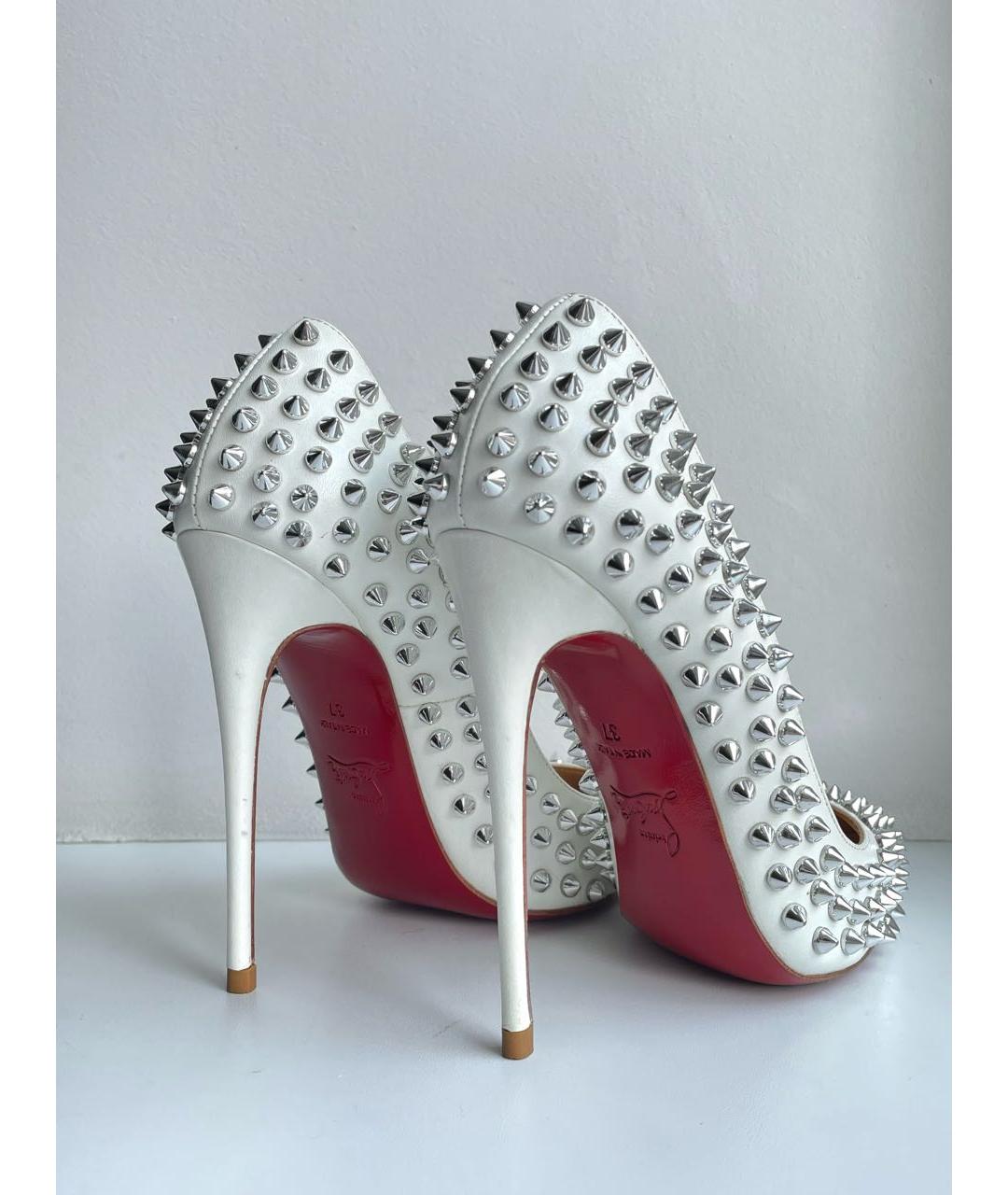 CHRISTIAN LOUBOUTIN Белые кожаные туфли, фото 4
