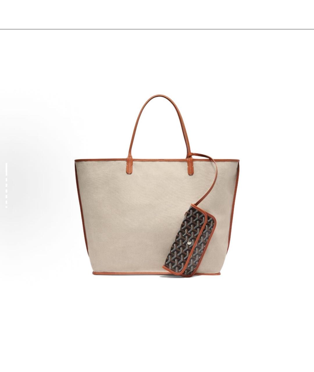 GOYARD Коричневая кожаная сумка тоут, фото 3