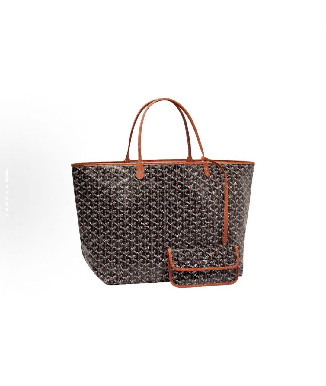 GOYARD Коричневая кожаная сумка тоут, фото 8