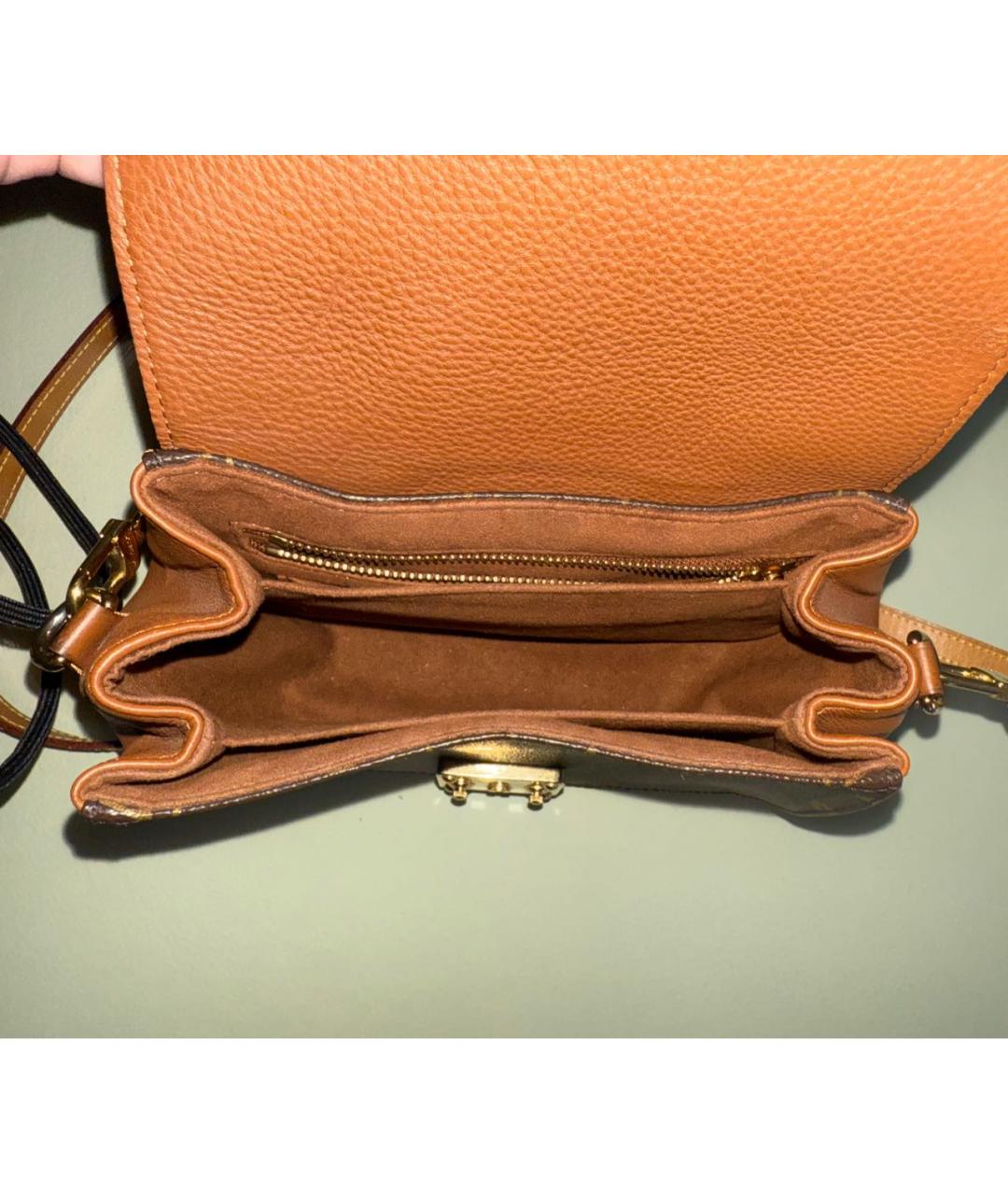 LOUIS VUITTON Коричневая кожаная сумка через плечо, фото 4