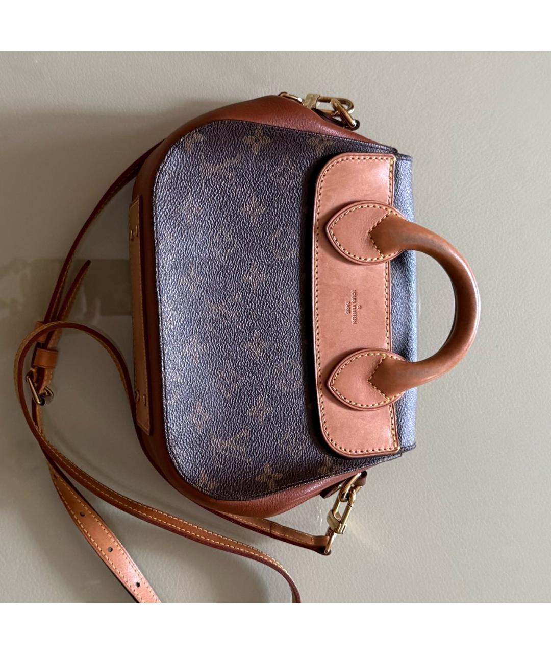 LOUIS VUITTON Коричневая кожаная сумка через плечо, фото 3