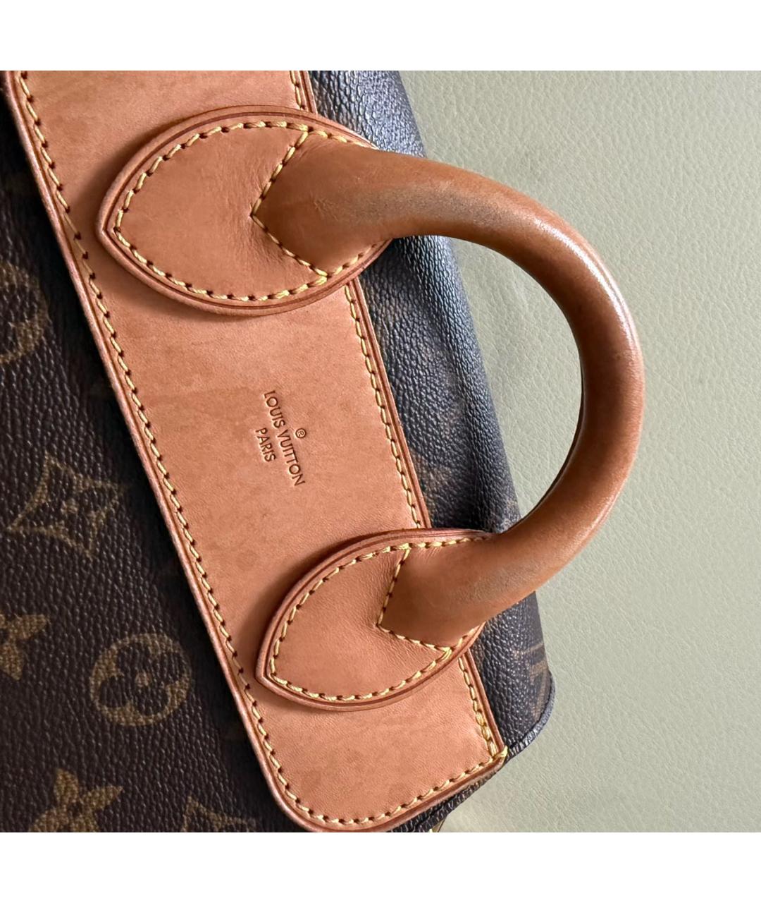 LOUIS VUITTON Коричневая кожаная сумка через плечо, фото 8