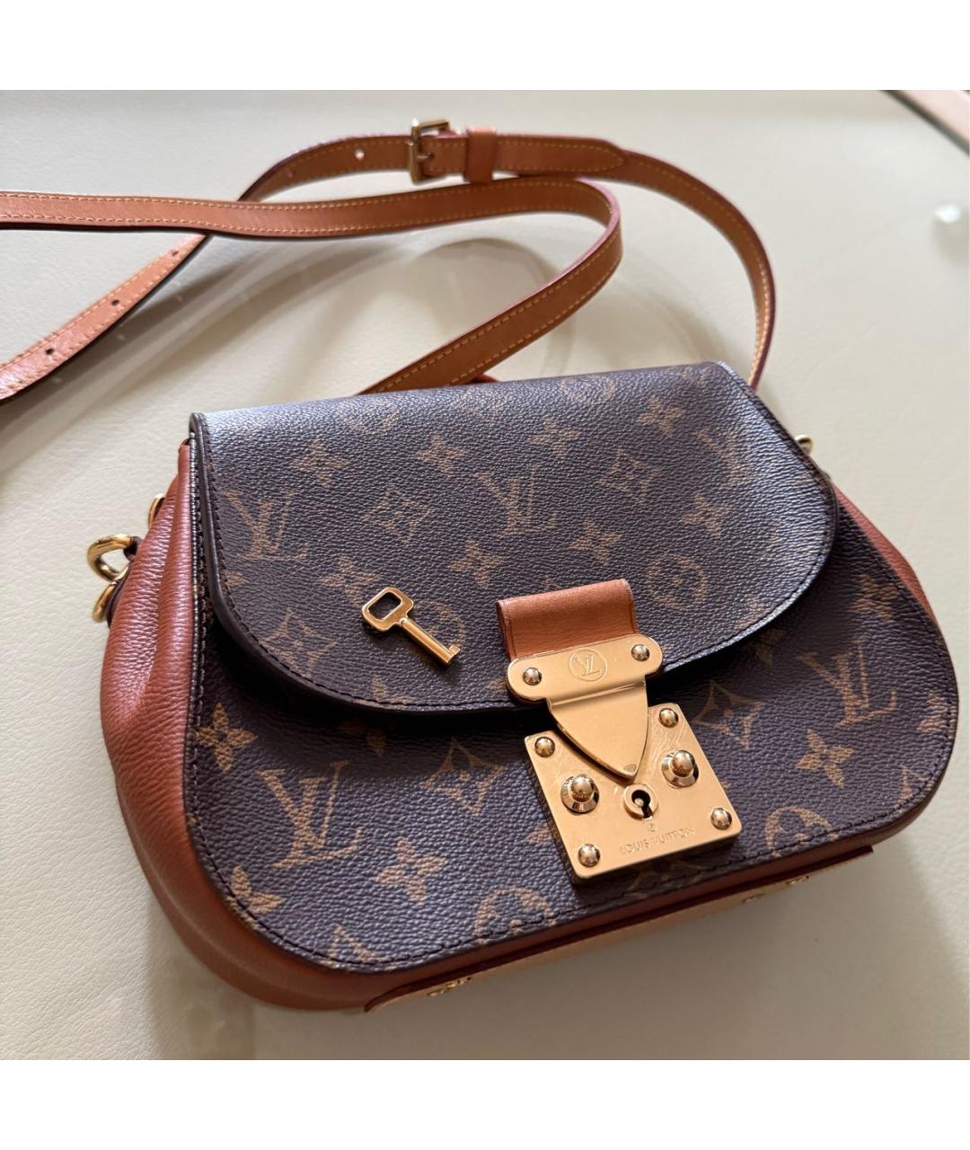 LOUIS VUITTON Коричневая кожаная сумка через плечо, фото 2