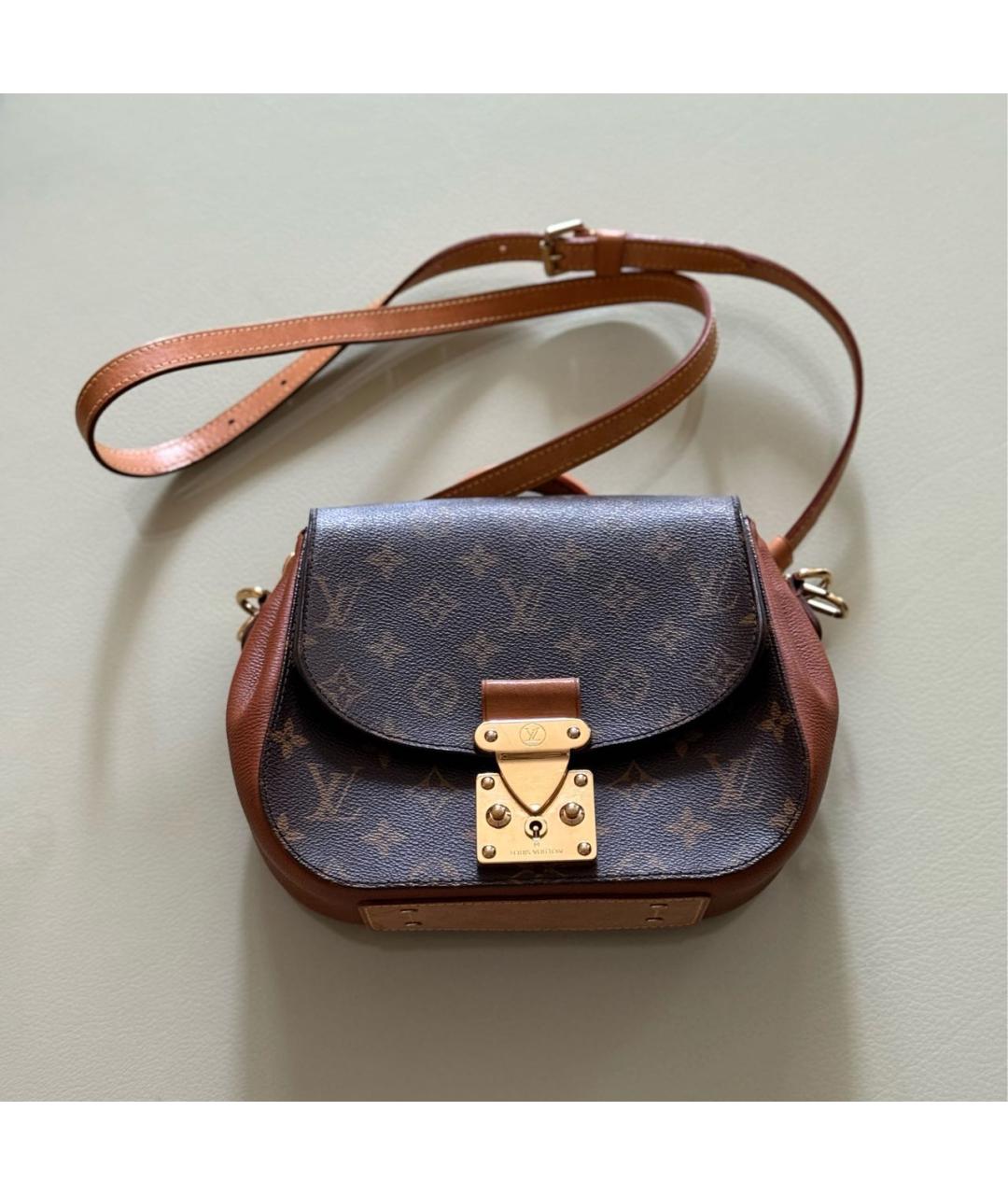 LOUIS VUITTON Коричневая кожаная сумка через плечо, фото 9