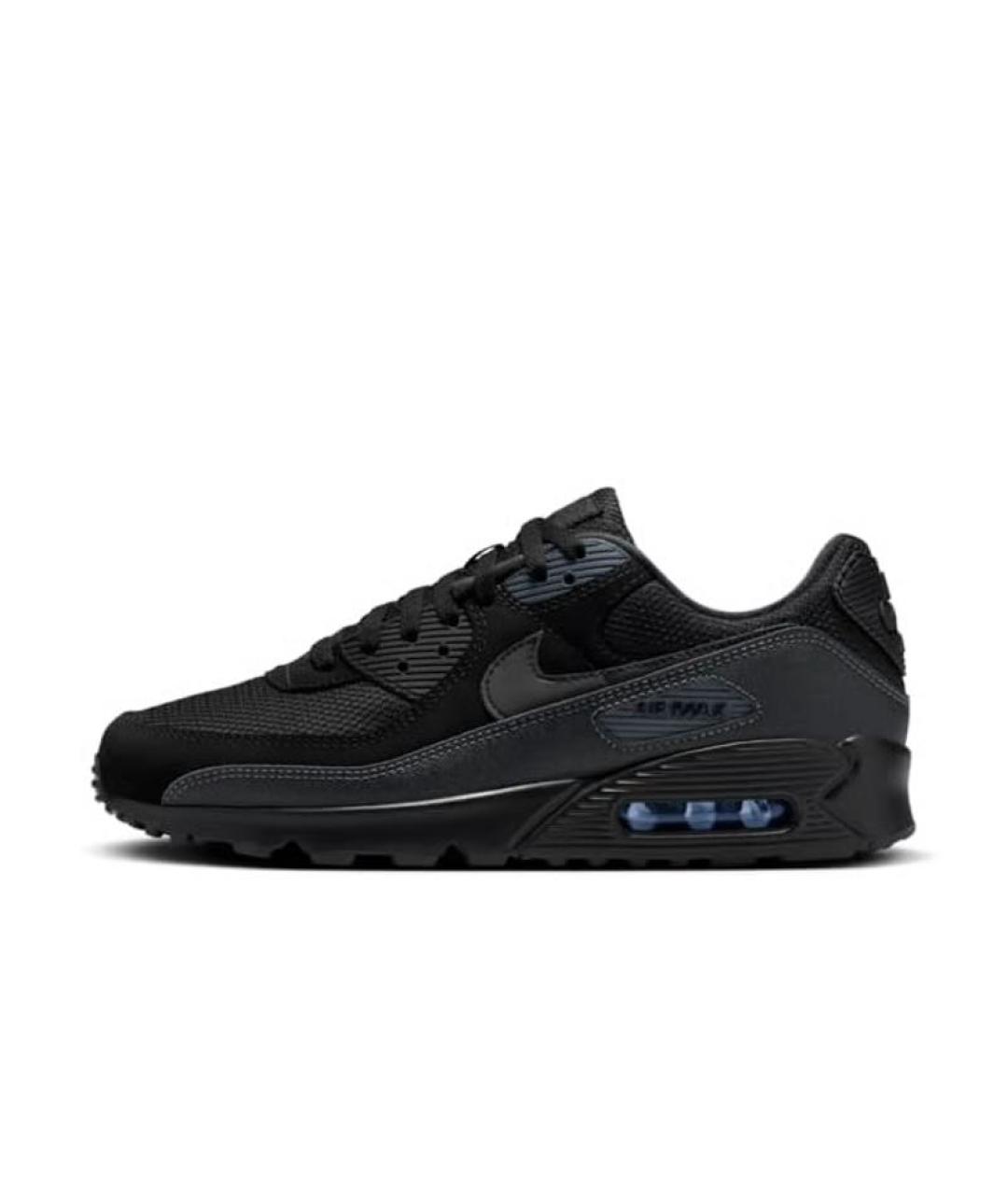 NIKE Черные кожаные низкие кроссовки / кеды, фото 9