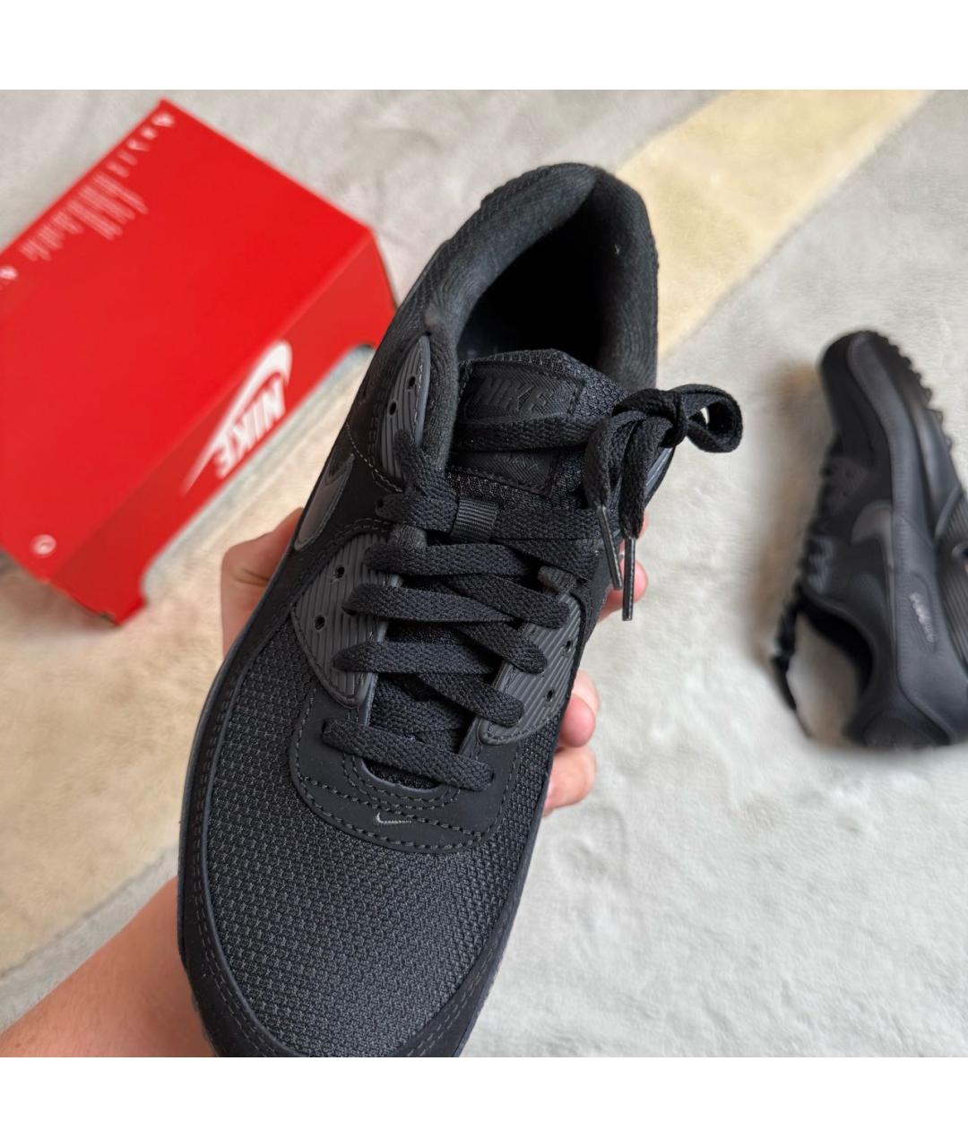 NIKE Черные кожаные низкие кроссовки / кеды, фото 8