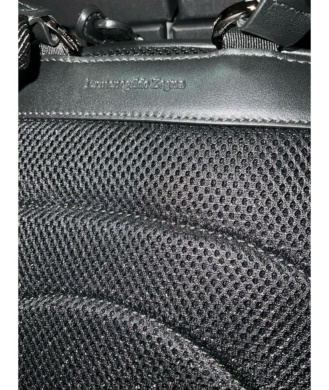 ERMENEGILDO ZEGNA XXX Черный кожаный рюкзак, фото 3