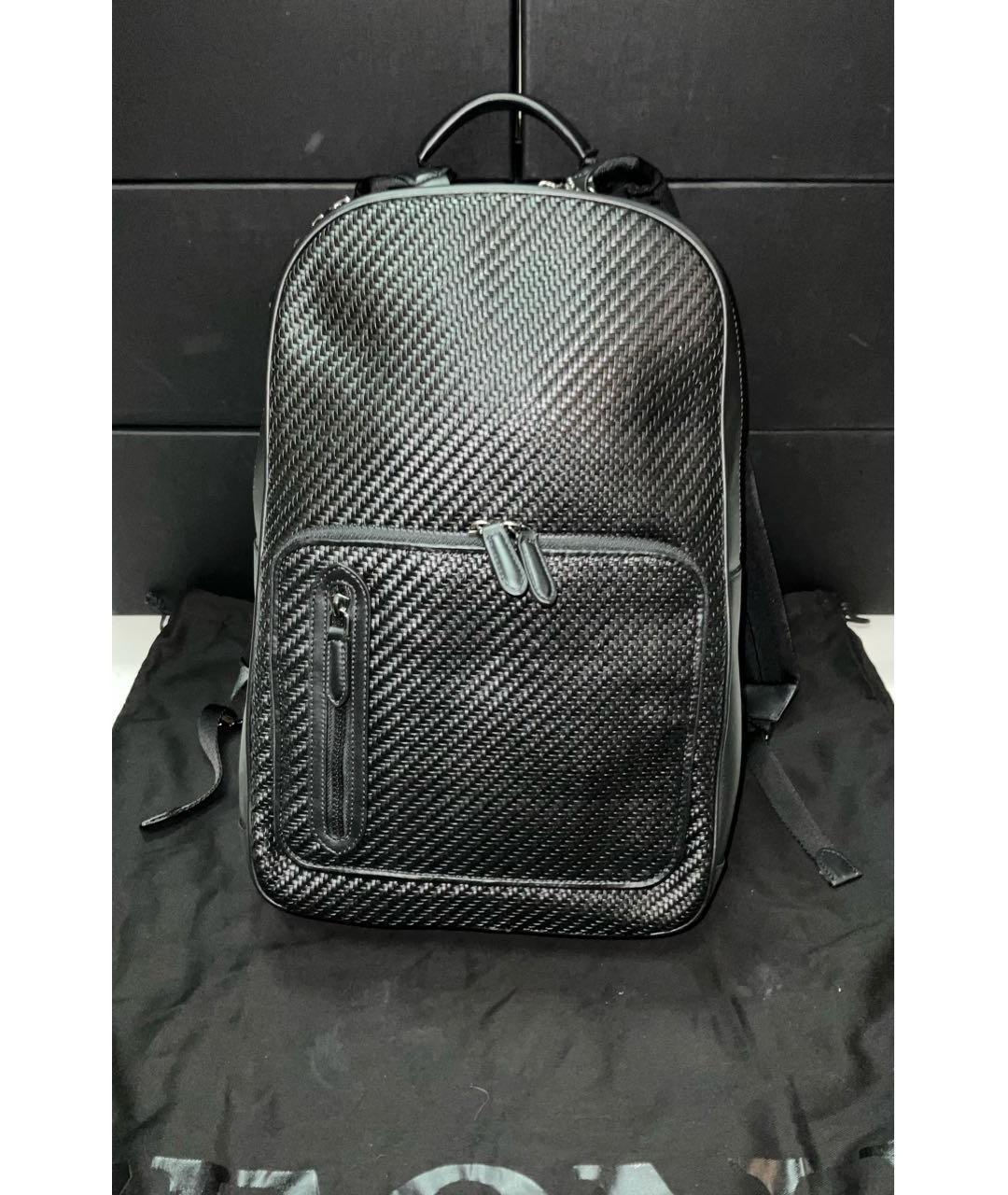 ERMENEGILDO ZEGNA XXX Черный кожаный рюкзак, фото 9
