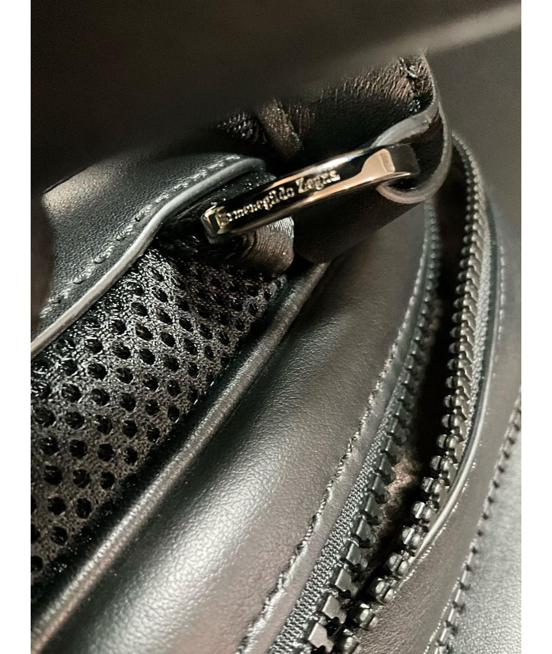 ERMENEGILDO ZEGNA XXX Черный кожаный рюкзак, фото 8