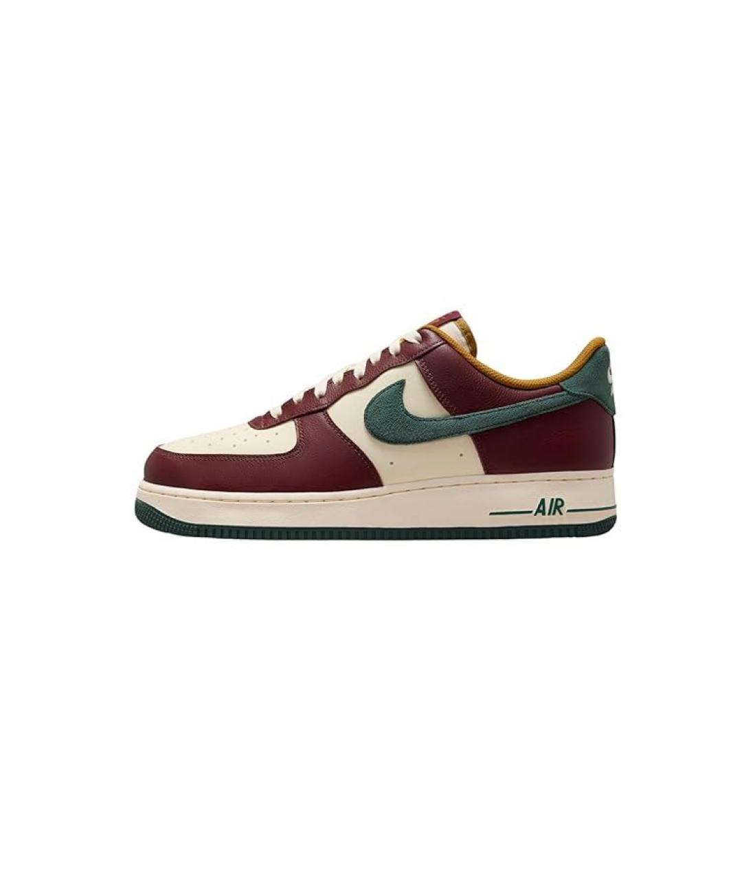 NIKE Бордовые кожаные низкие кроссовки / кеды, фото 9