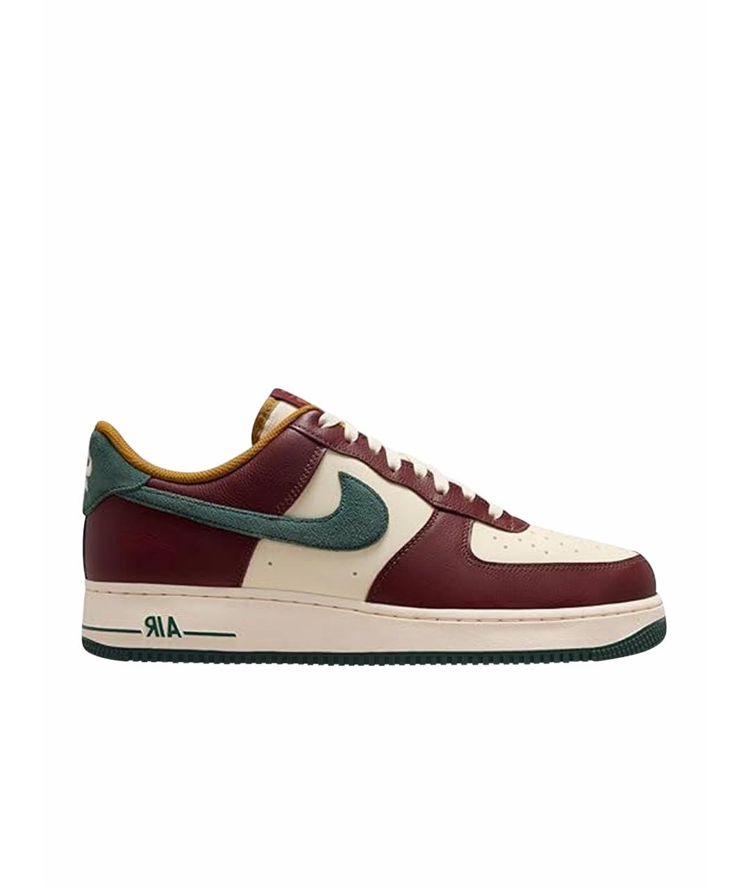 NIKE Бордовые кожаные низкие кроссовки / кеды, фото 1
