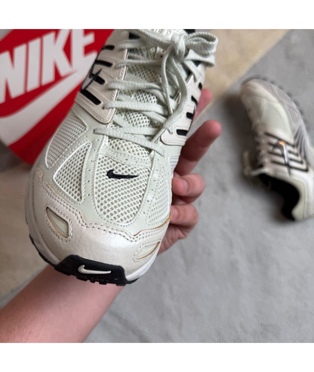 NIKE Бежевые кожаные низкие кроссовки / кеды, фото 7