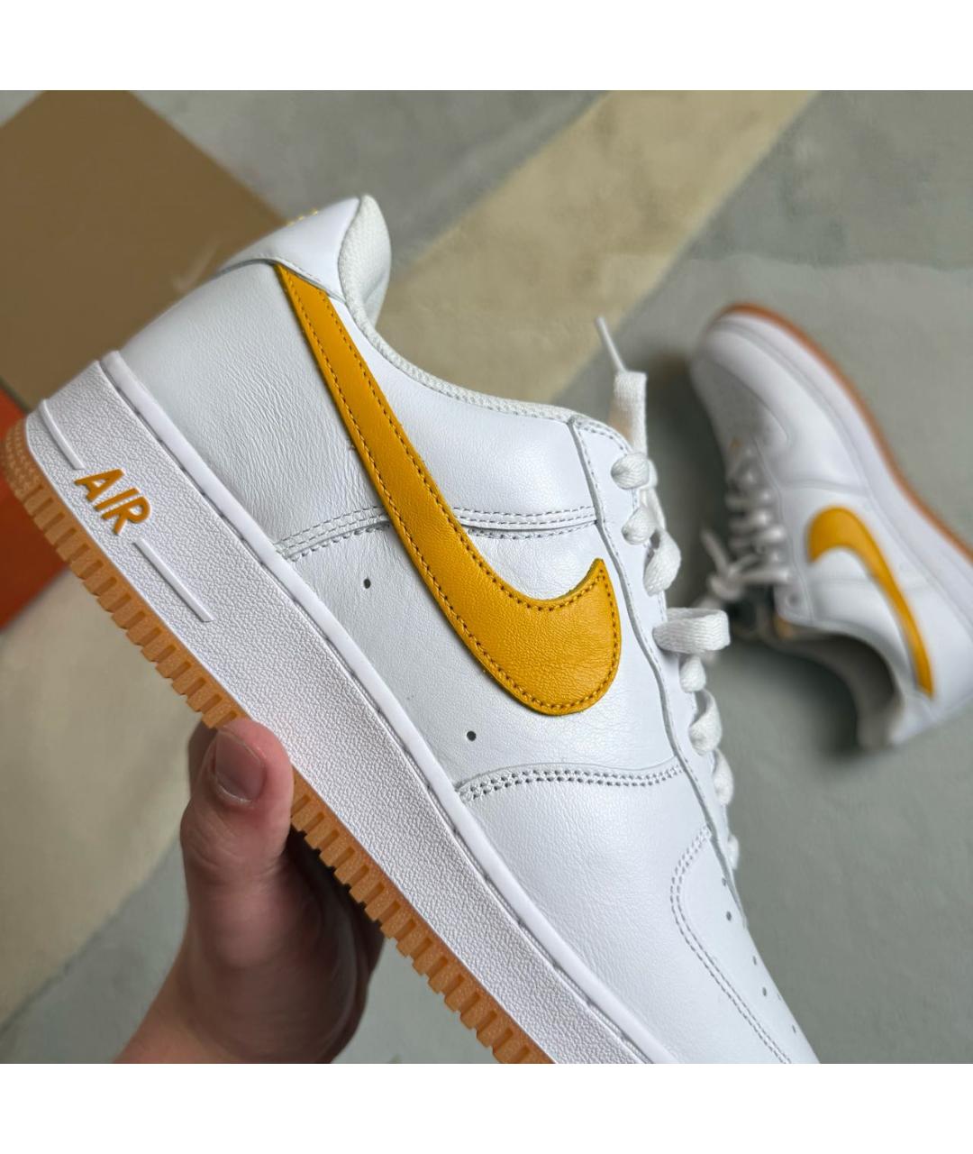 NIKE Белые кожаные низкие кроссовки / кеды, фото 5