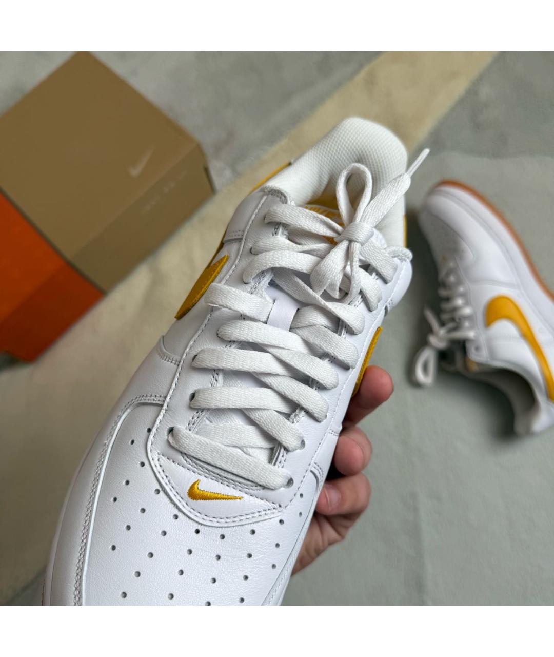 NIKE Белые кожаные низкие кроссовки / кеды, фото 7