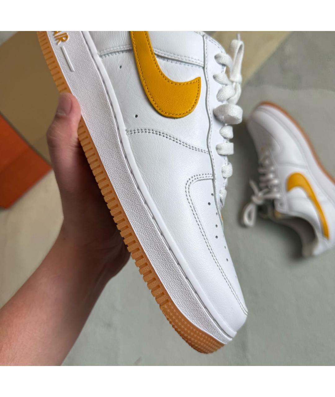 NIKE Белые кожаные низкие кроссовки / кеды, фото 6