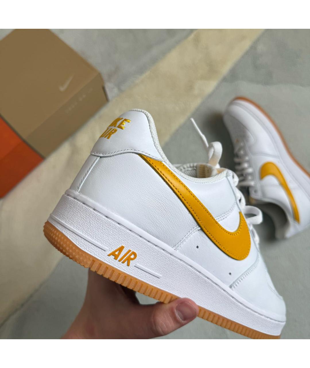 NIKE Белые кожаные низкие кроссовки / кеды, фото 4