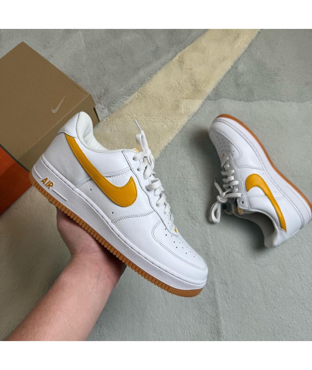 NIKE Белые кожаные низкие кроссовки / кеды, фото 2