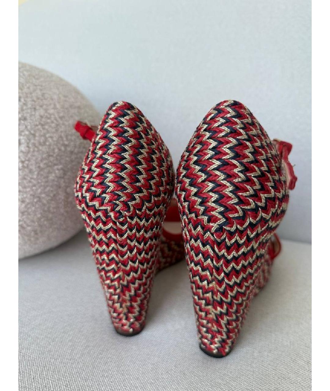 GUCCI Красные босоножки, фото 5