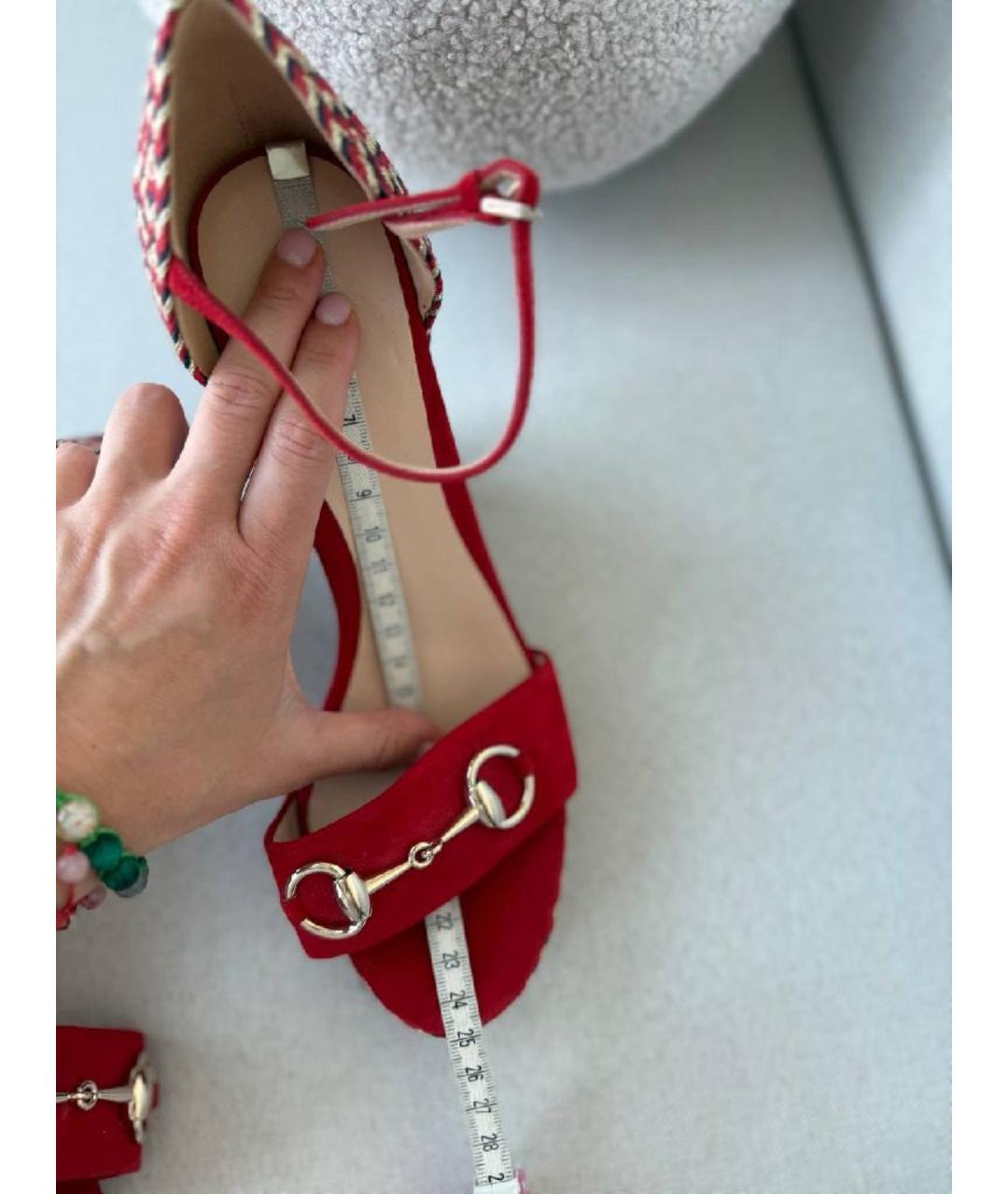 GUCCI Красные босоножки, фото 9