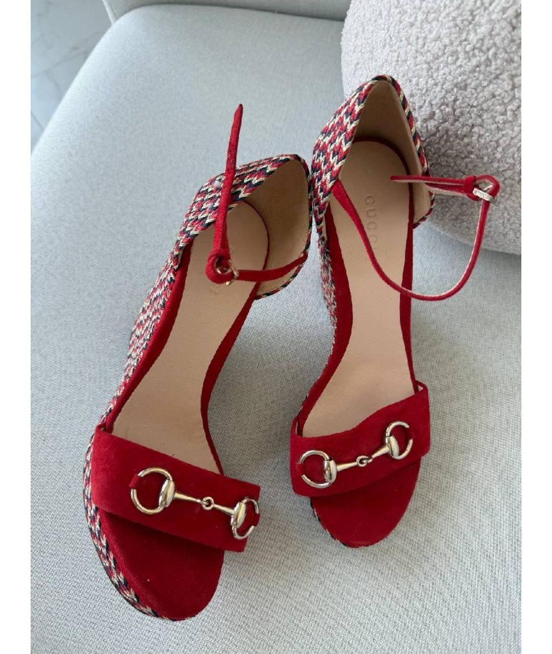 GUCCI Красные босоножки, фото 2