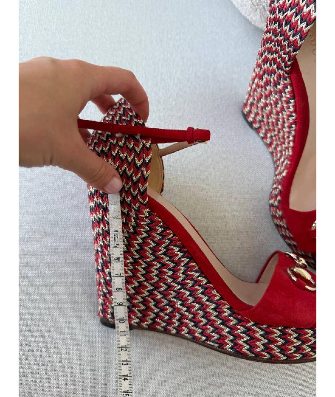 GUCCI Красные босоножки, фото 8