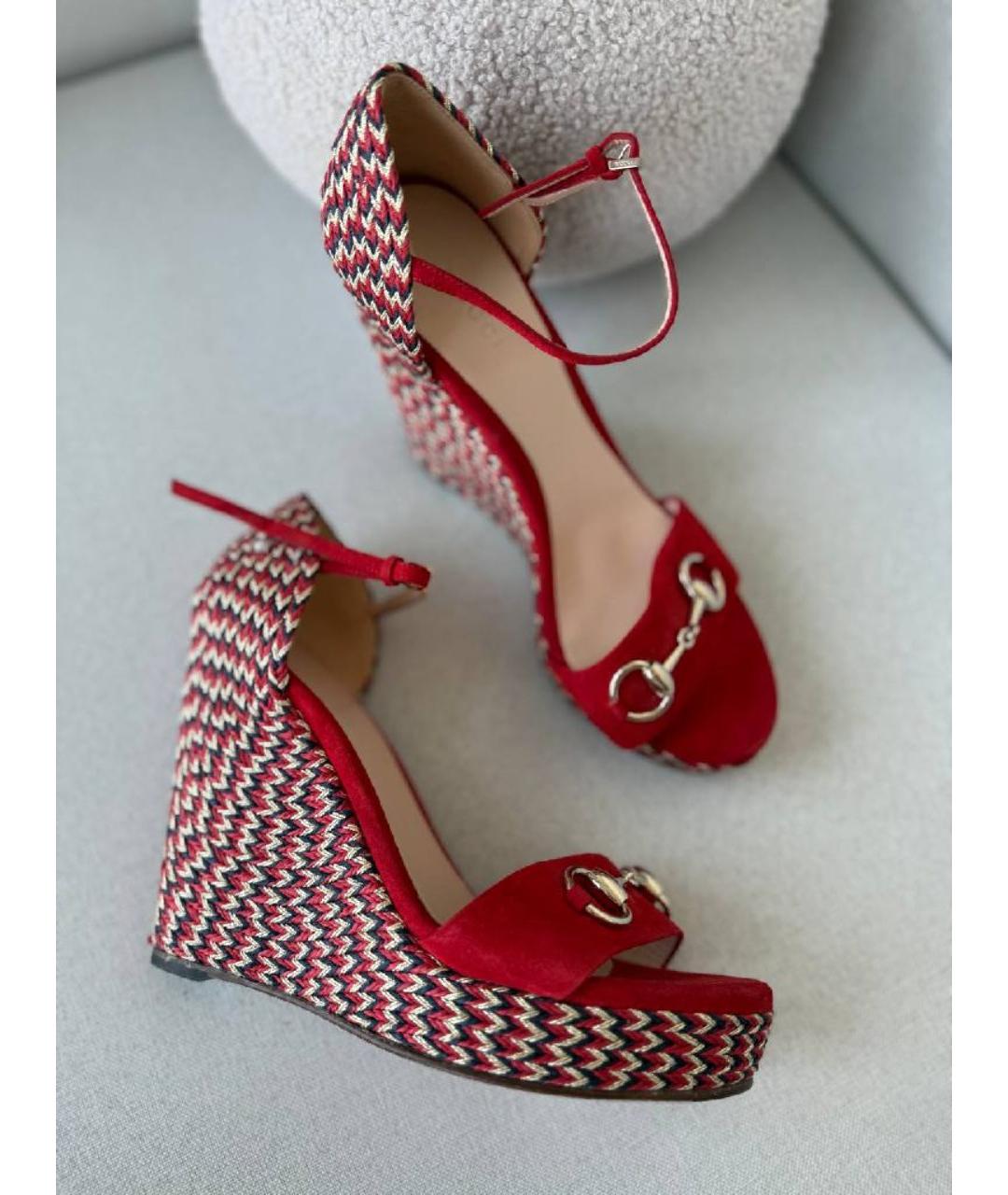 GUCCI Красные босоножки, фото 3