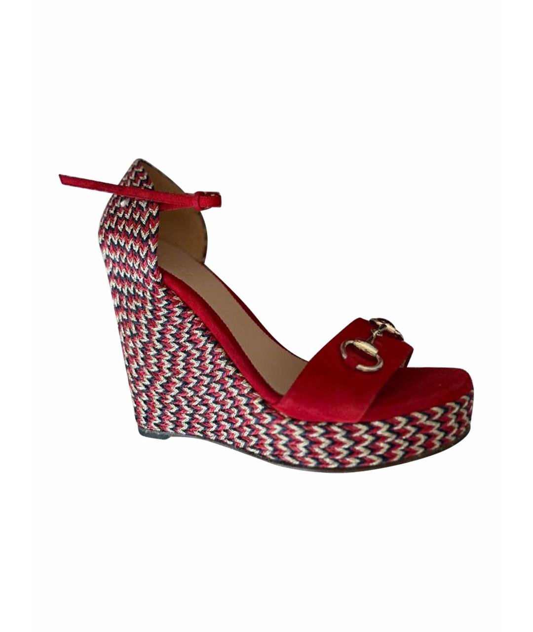 GUCCI Красные босоножки, фото 1