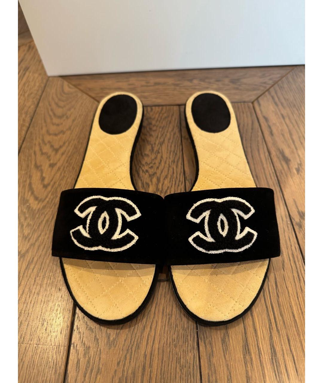 CHANEL Черные шлепанцы, фото 2
