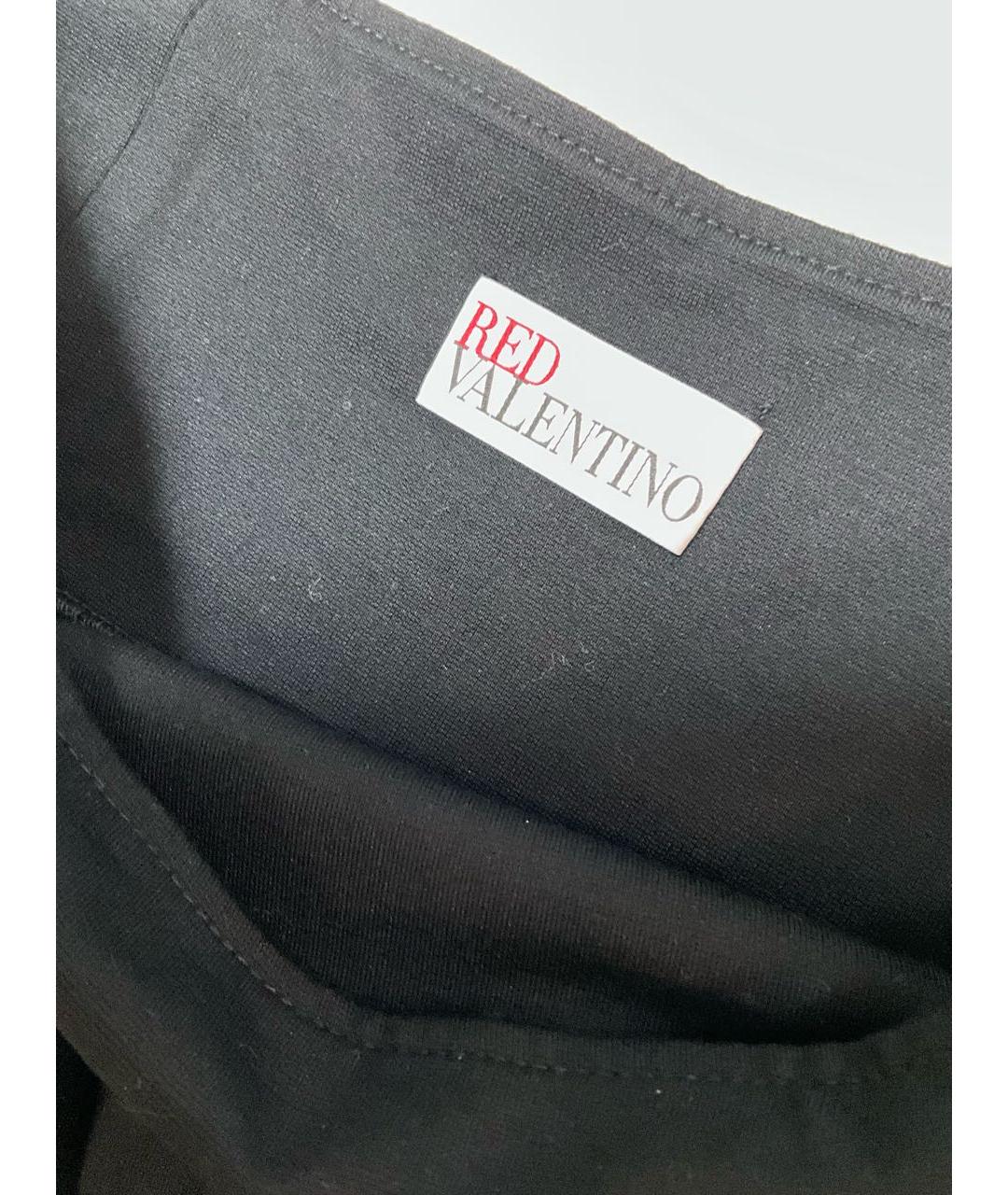 RED VALENTINO Черная вискозная юбка мини, фото 4