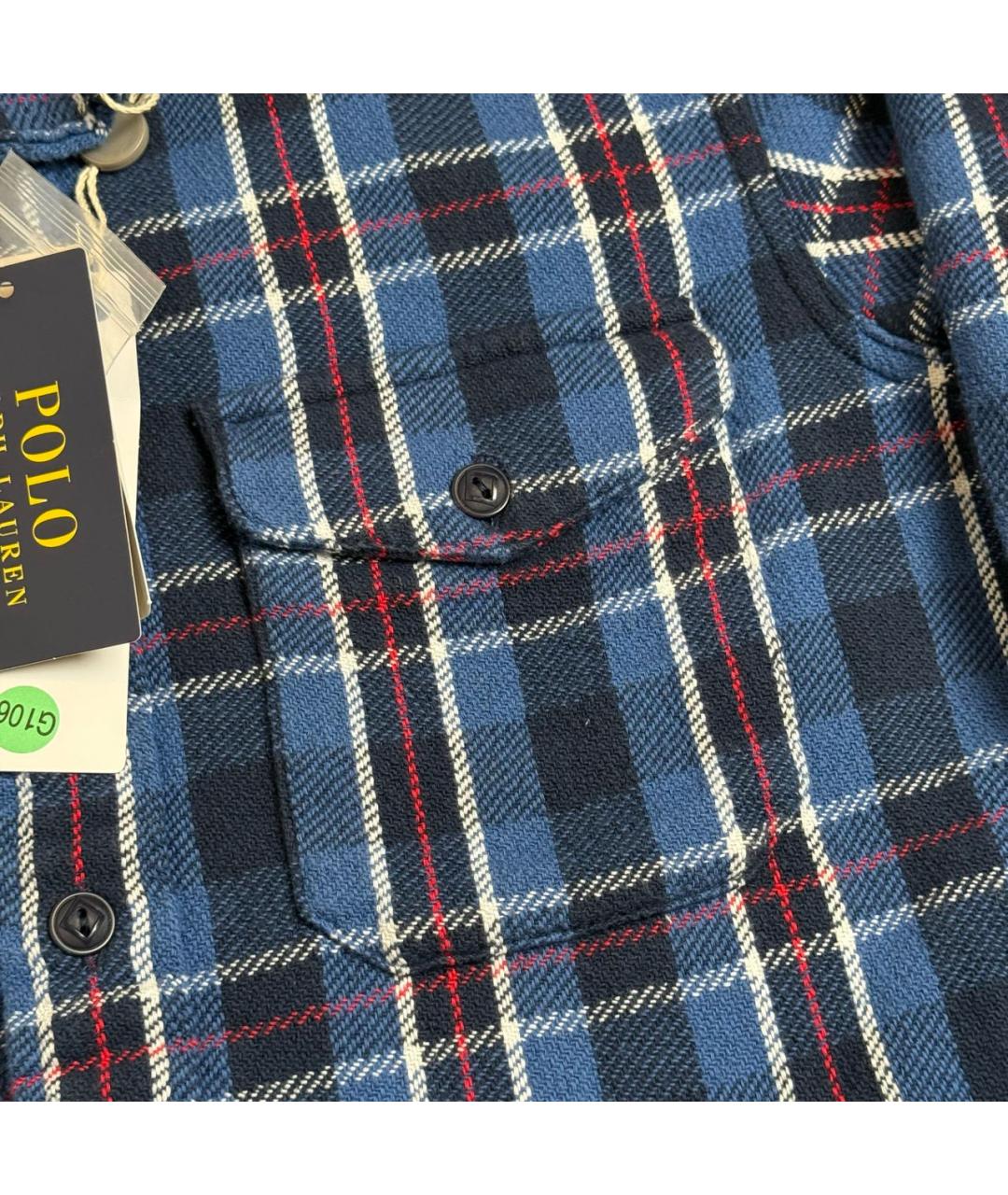 POLO RALPH LAUREN Синяя хлопковая кэжуал рубашка, фото 6