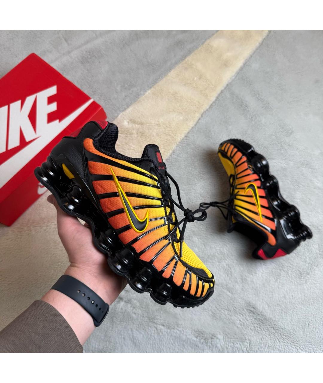 NIKE Оранжевое текстильные низкие кроссовки / кеды, фото 2
