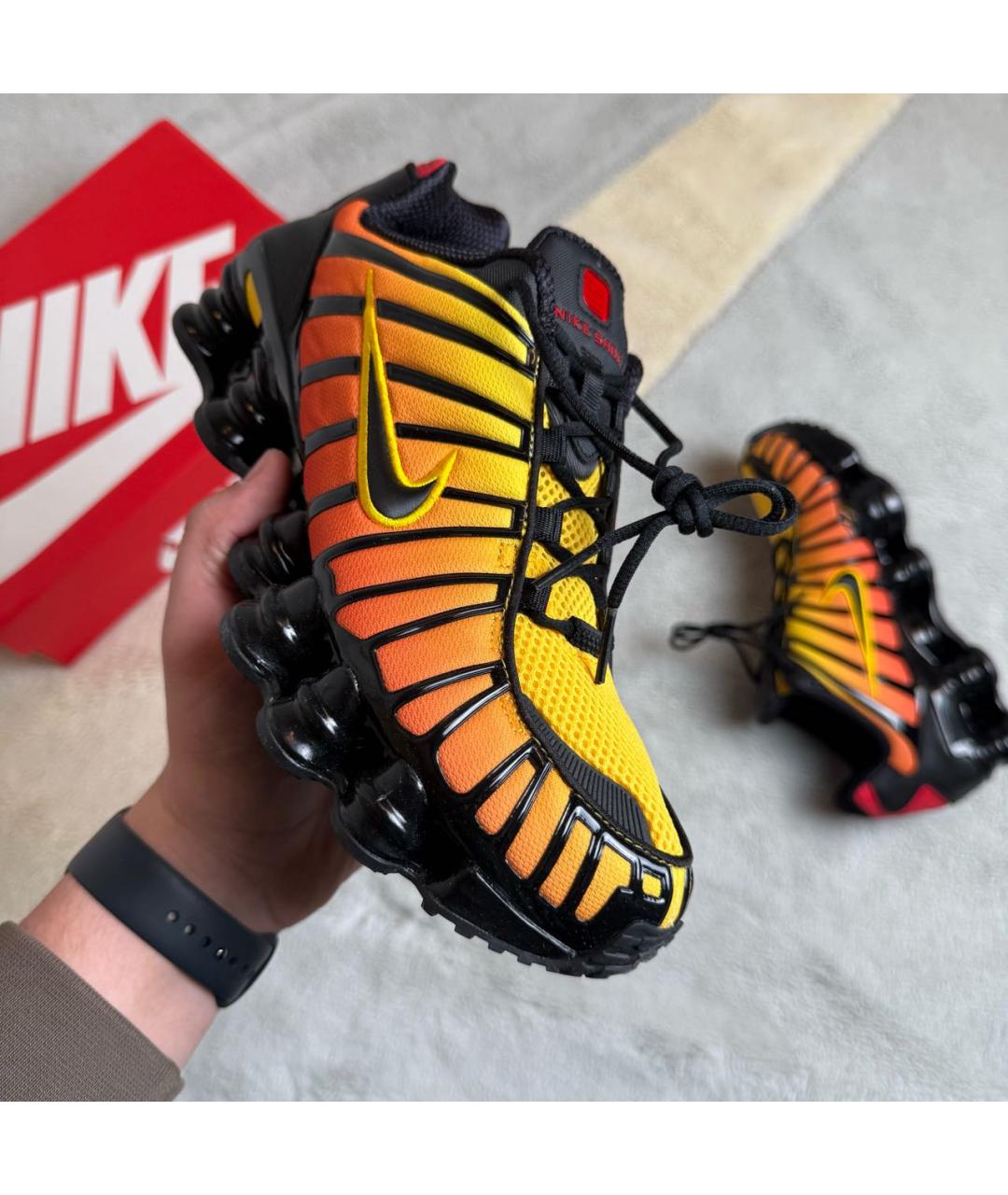 NIKE Оранжевое текстильные низкие кроссовки / кеды, фото 6