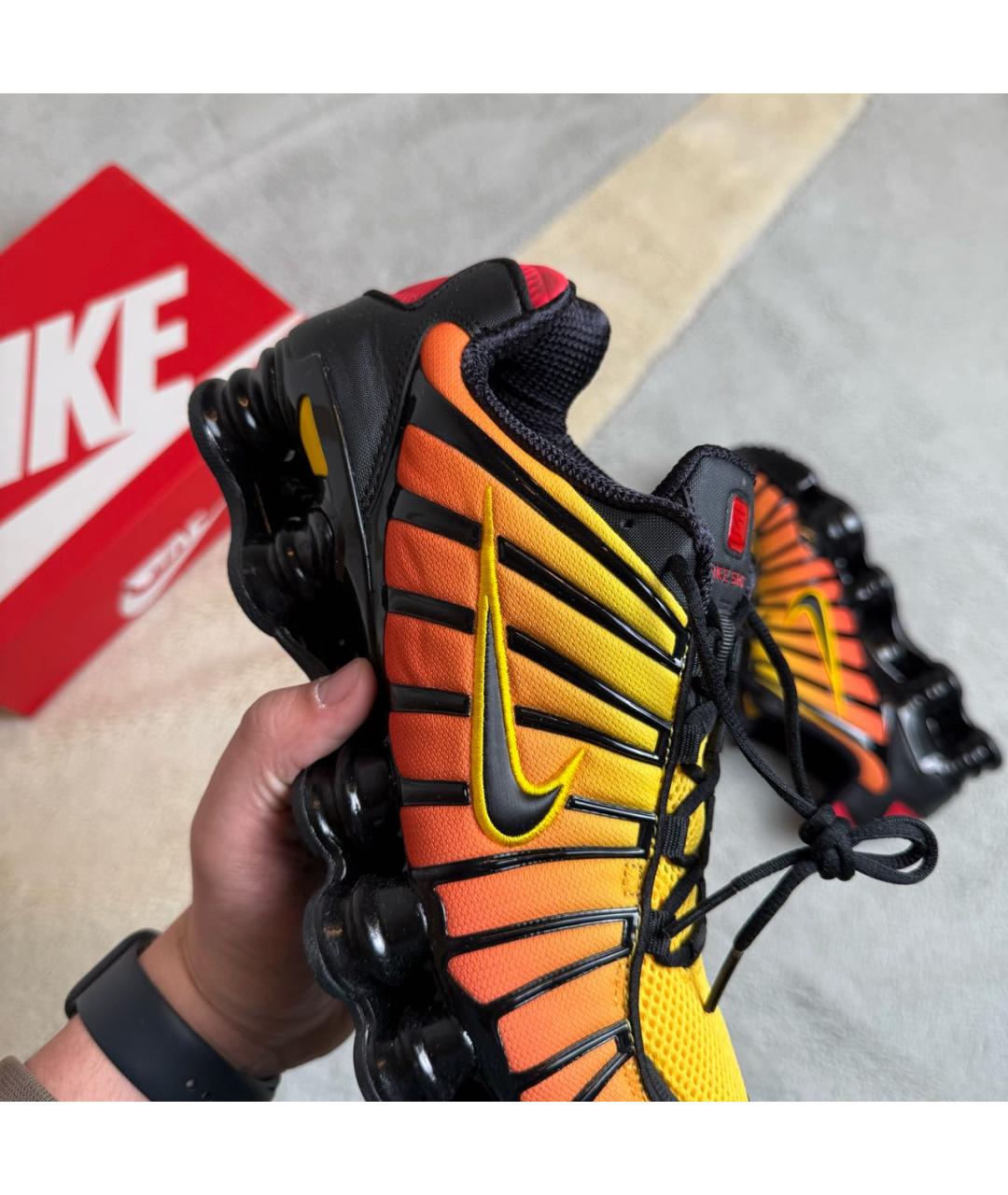 NIKE Оранжевое текстильные низкие кроссовки / кеды, фото 5