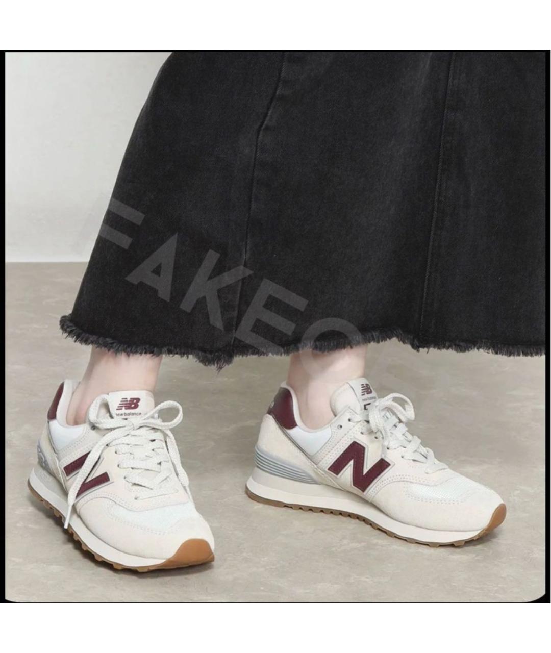 NEW BALANCE Бежевые замшевые кроссовки, фото 6