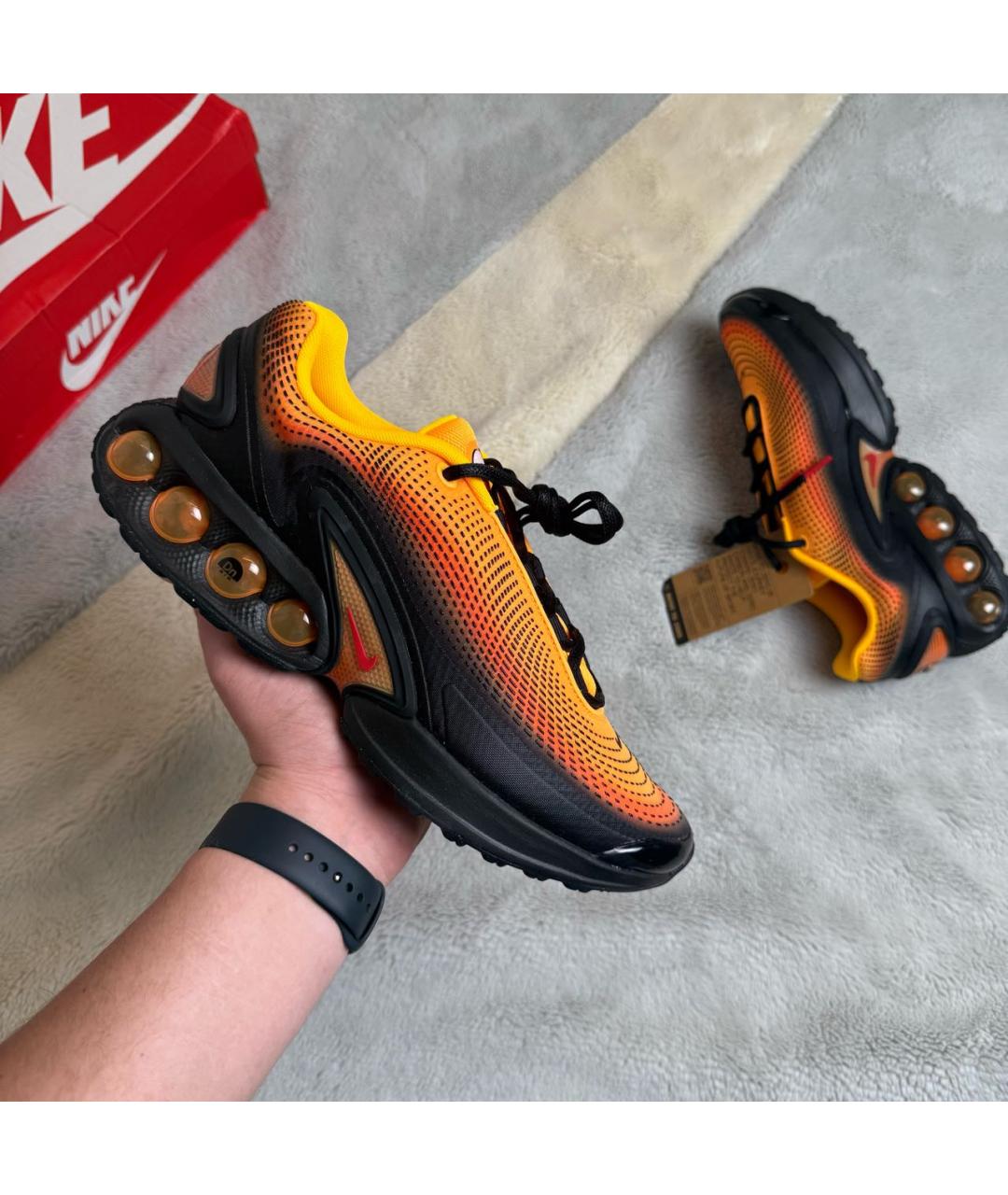 NIKE Оранжевое текстильные низкие кроссовки / кеды, фото 2