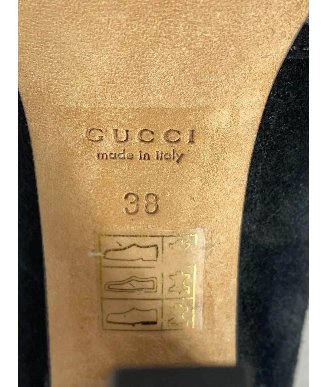 GUCCI Черные замшевые сапоги, фото 8