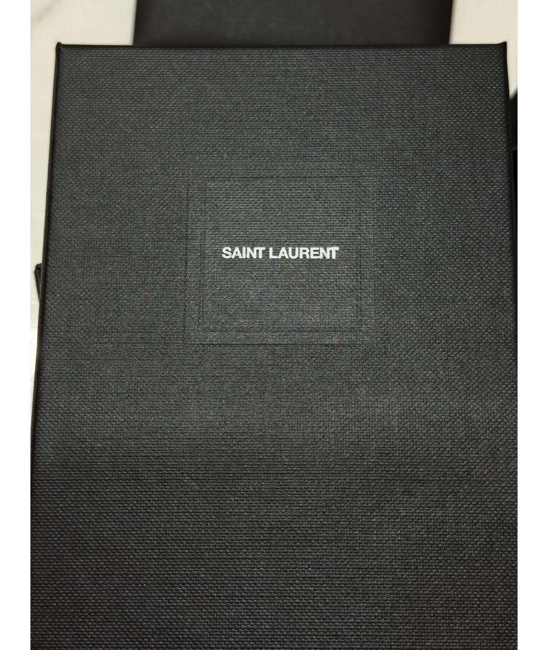 SAINT LAURENT Черный кожаный кардхолдер, фото 5