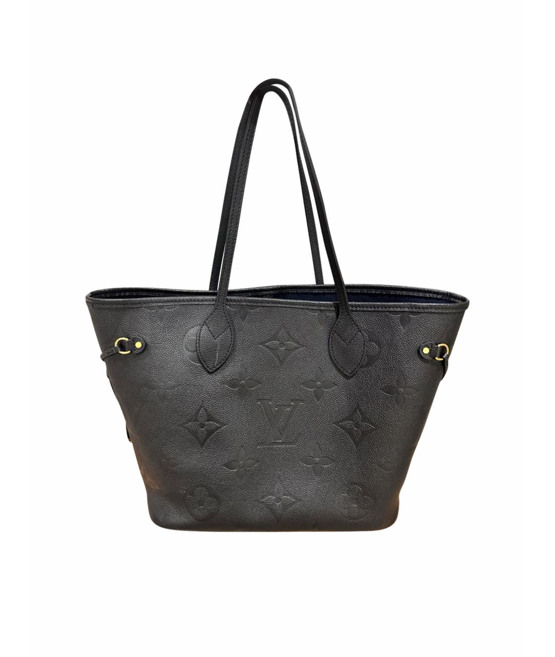 LOUIS VUITTON Черная кожаная сумка тоут, фото 1