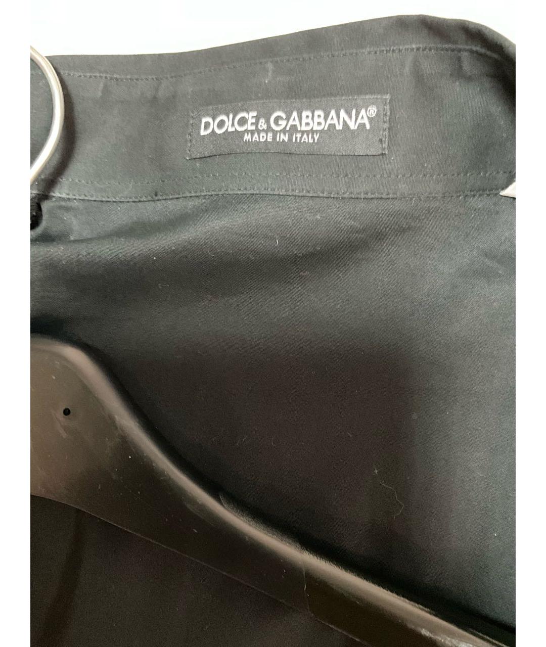 DOLCE&GABBANA Черная хлопко-эластановая рубашка, фото 7