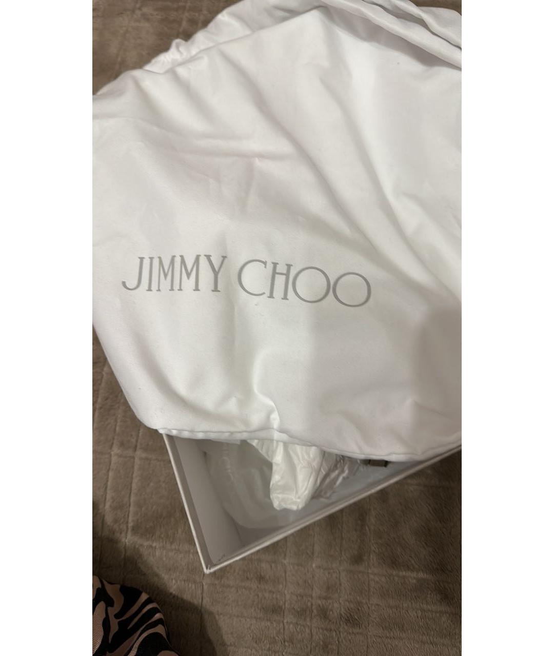 JIMMY CHOO Золотые кожаные босоножки, фото 8