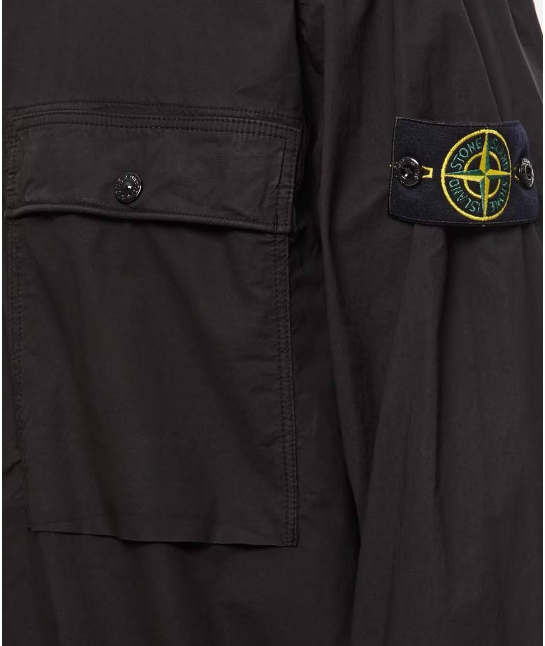 STONE ISLAND Черная хлопковая куртка, фото 4
