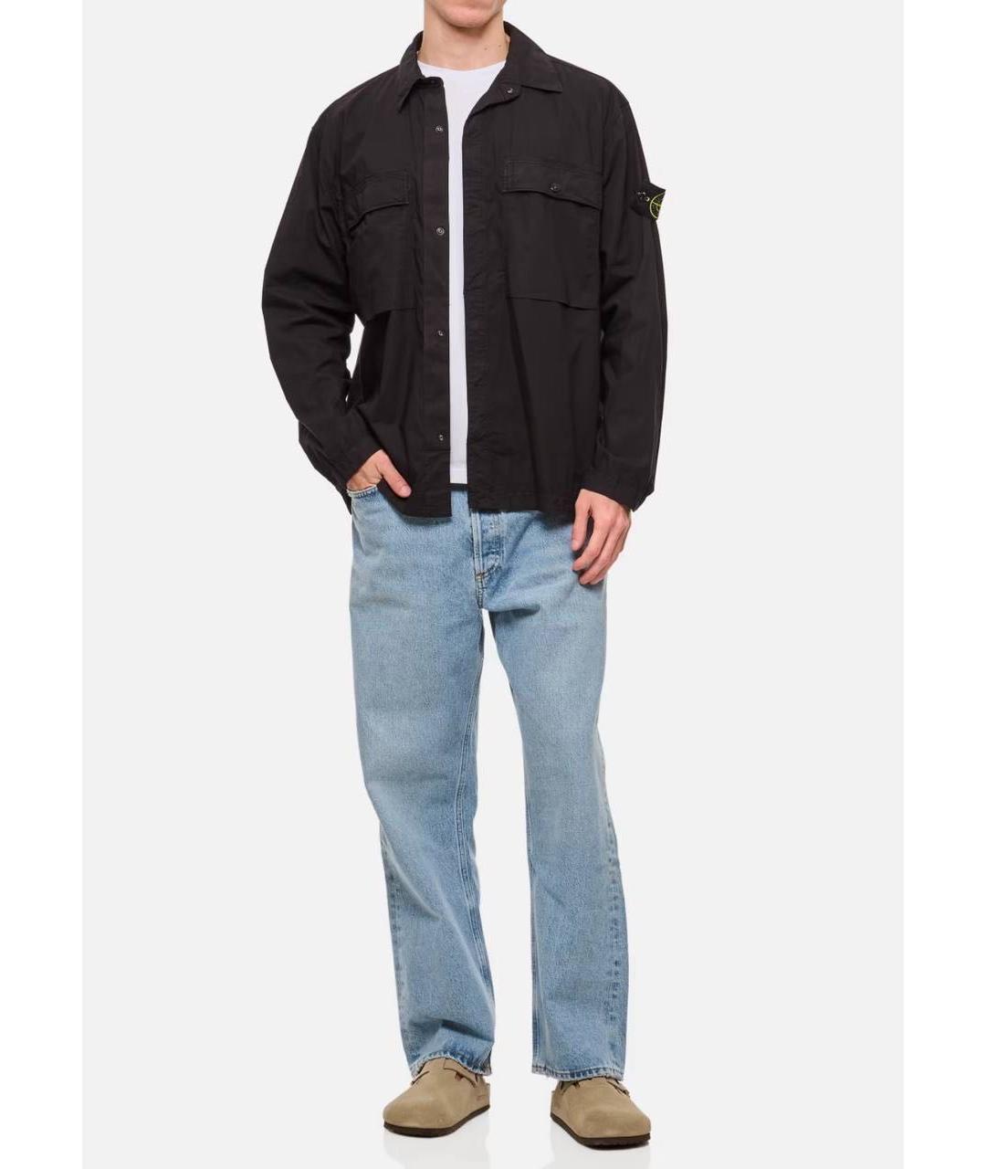 STONE ISLAND Черная хлопковая куртка, фото 5