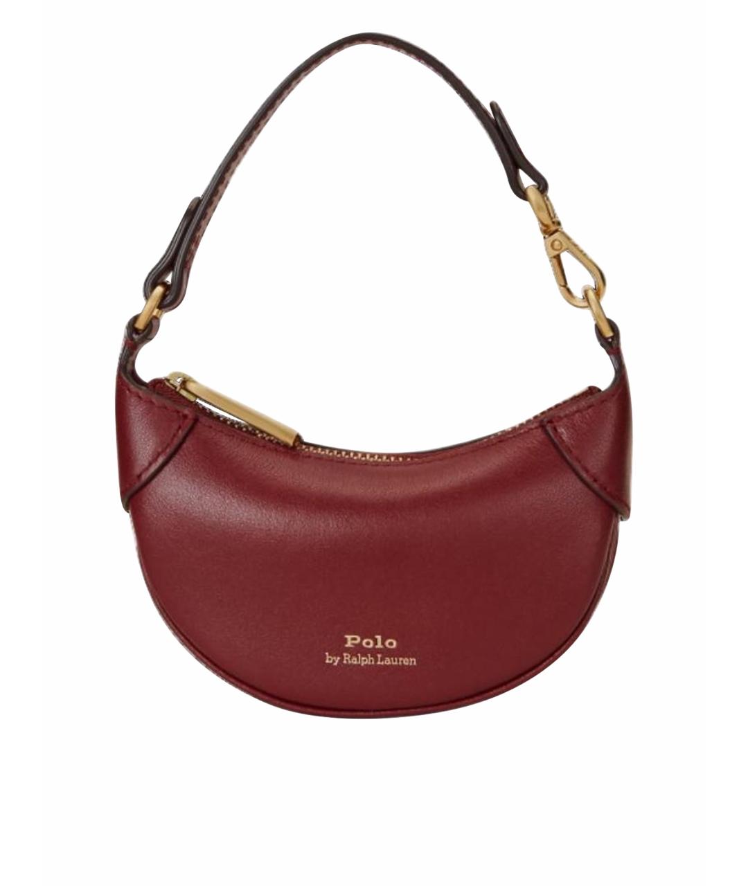 POLO RALPH LAUREN Бордовая кожаная сумка через плечо, фото 1
